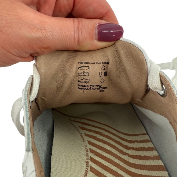 Taos Plim Soul Lux Leather Sneakers Shoes White Lace Up Support Comfort Size 8 - Picture 10 of 10